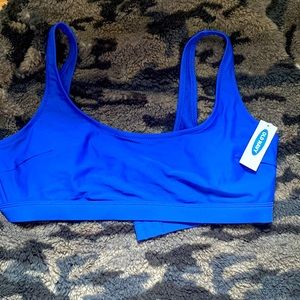 Old navy bikini top, blue, large.